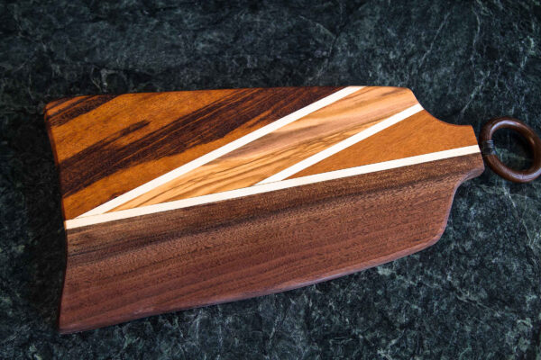 Five-Hardwood Charcuterie Board with Striping