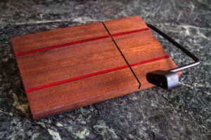 Walnut Cheese Slicer with Red Epoxy