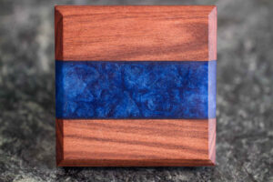 Bolician Rosewood with Blue Epoxy Coaster