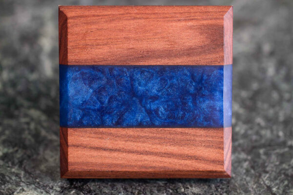 Bolician Rosewood with Blue Epoxy Coaster