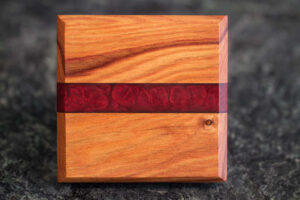 Canarywood with Deep Red Epoxy Coaster