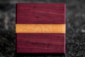 Purpleheart with Gold Epoxy Coaster